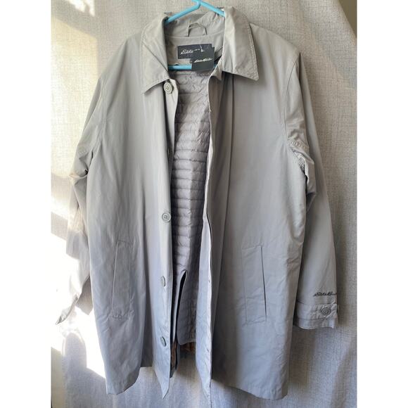 Eddie Bauer Men’s Goose Down Trench Coat - Size Large, New with Tags - Picture 2 of 9